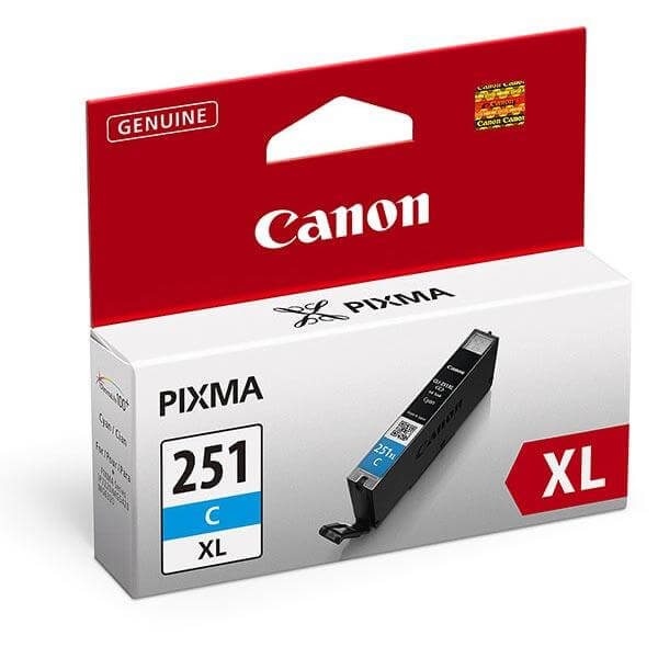 OEM Canon 6449B001 CLI-251XL Ink Cartridge Cyan High Yield 665 Pages - TonerParts