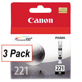 OEM Canon CLI-221BK, 2946B001-K lnk Cartridge - Black - 3 / Pack