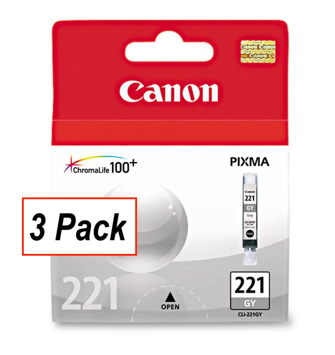 OEM Canon CLI-221GY, 2950B001-K lnk Cartridge - Gray - 3 / Pack - TonerParts