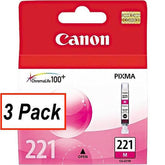 OEM Canon CLI-221M, 2948B001-K lnk Cartridge - Magenta - 3 / Pack