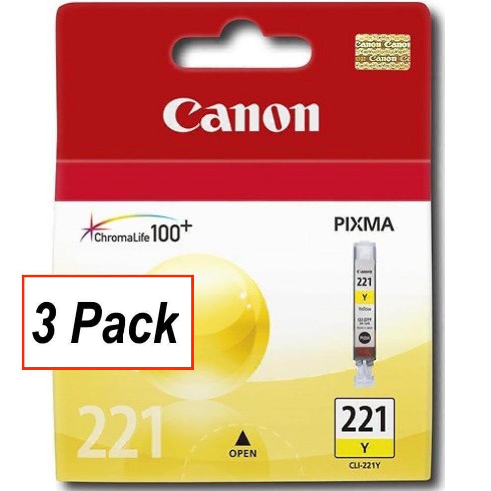 OEM Canon CLI-221Y, 2949B001-K lnk Cartridge - Yellow - 3 / Pack