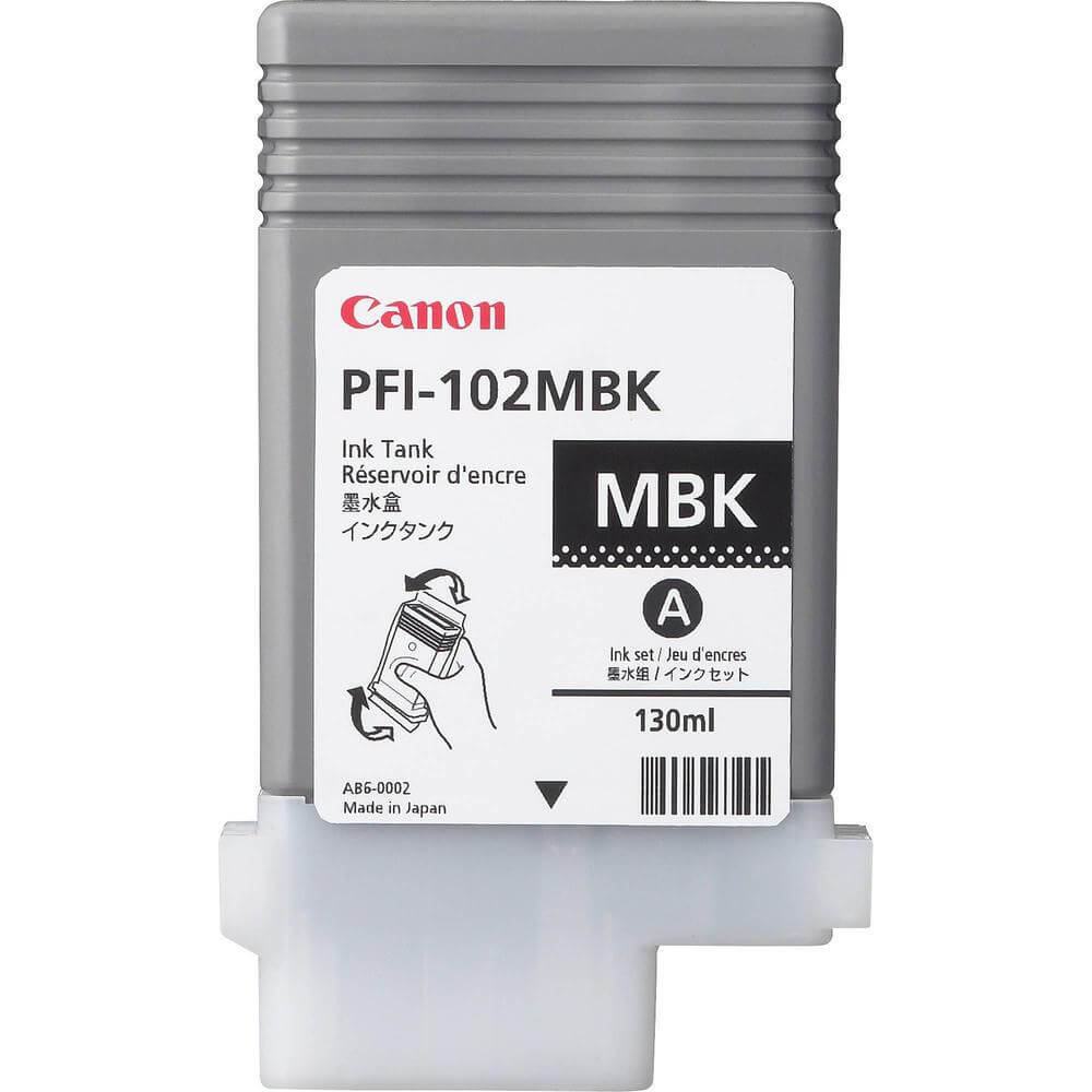 OEM Canon PFI-102MBK 0894B001 Ink Cartridge Matte Black 130ml - TonerParts