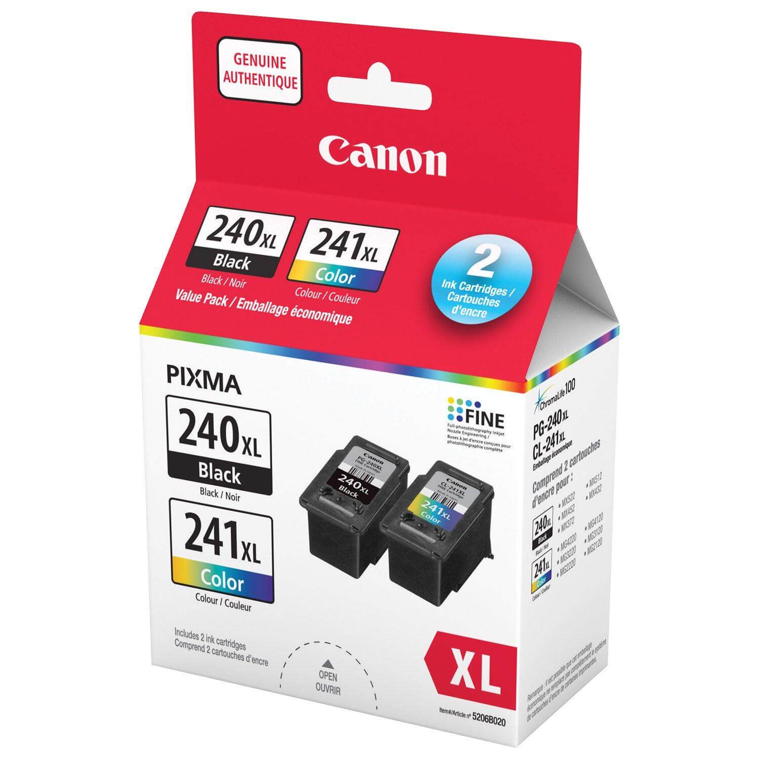 OEM Canon PG-240XL Black / CL-241XL Color - Value Pack - TonerParts