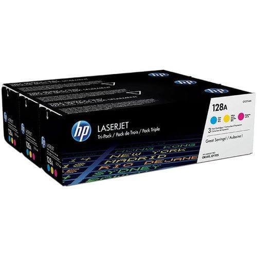 OEM HP 128A CF371AM Toner Cartridges CYM 1.3K 3 Pack - TonerParts