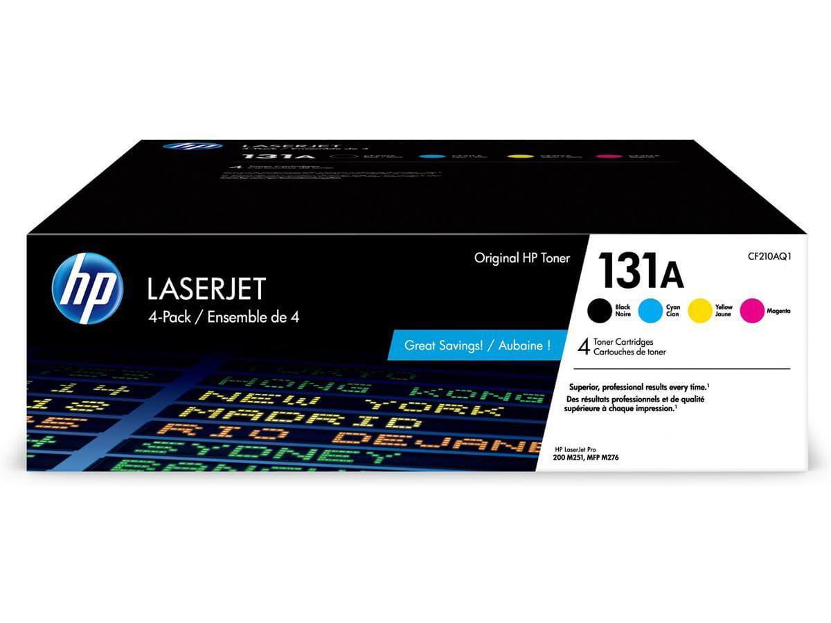 OEM HP 131A CF210AQ1 Toner Cartridge BCYM 1.8K Color 4 Pack 1.52K Black - TonerParts