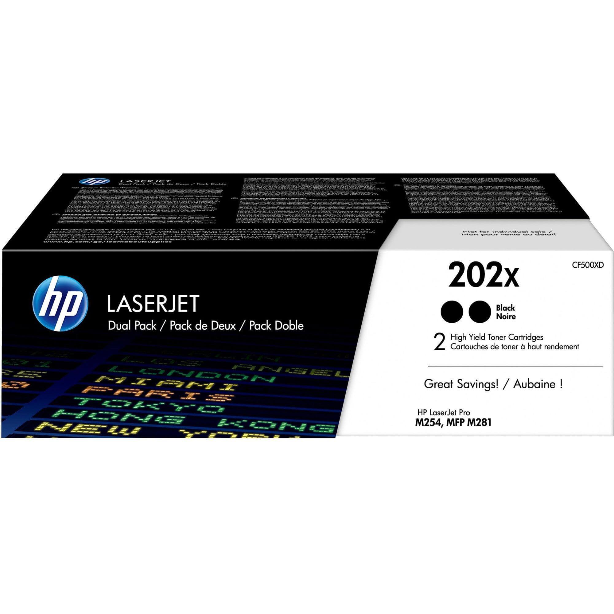 OEM HP 202X CF500XD Toner Cartridge Black 3.2K 2 Pack - TonerParts