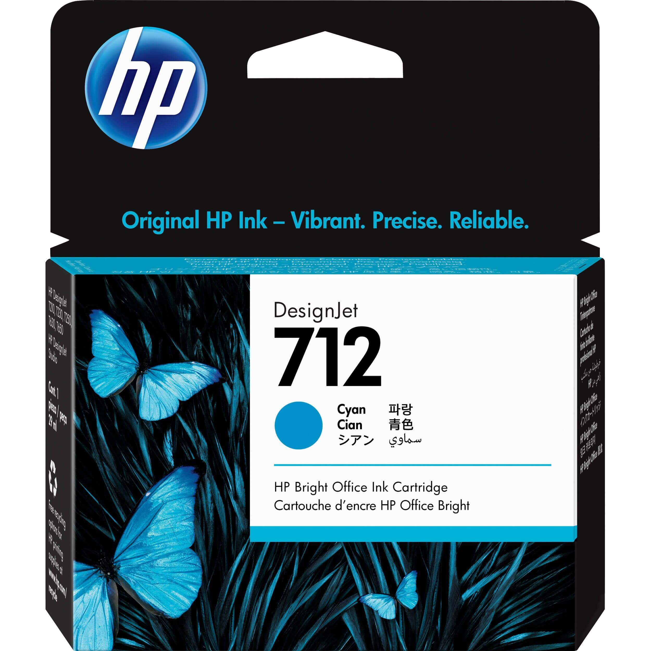 OEM HP 3ED67A 712 Ink Cartridge Cyan 29ml - TonerParts