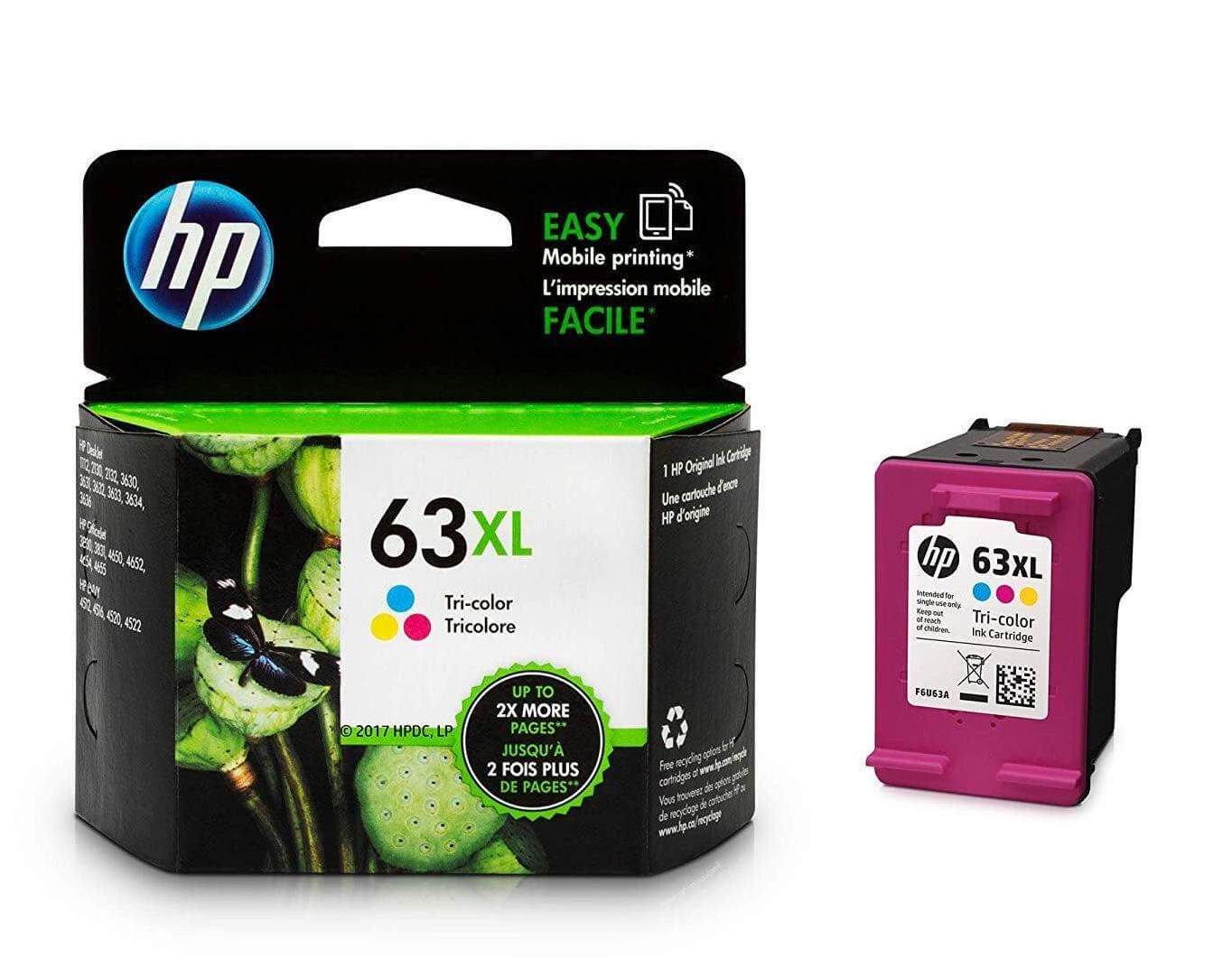 OEM HP 63XL F6U63A Ink Cartridge Tri Color 330 Pages