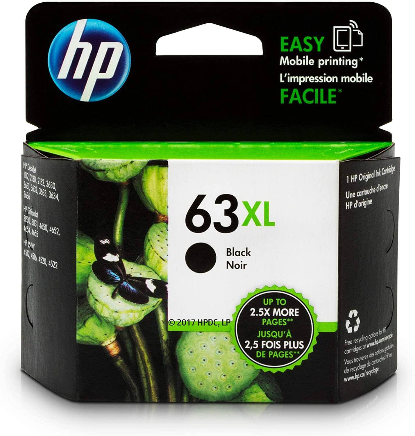 OEM HP 63XL F6U64AN Ink Cartridge Black 480 Pages - TonerParts