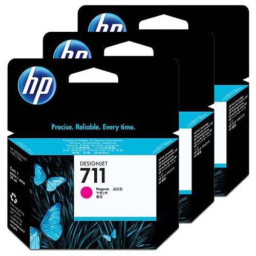 OEM HP 711 CZ135A DesignJet Ink Cartridges Magenta 29ml 3 Pack - TonerParts