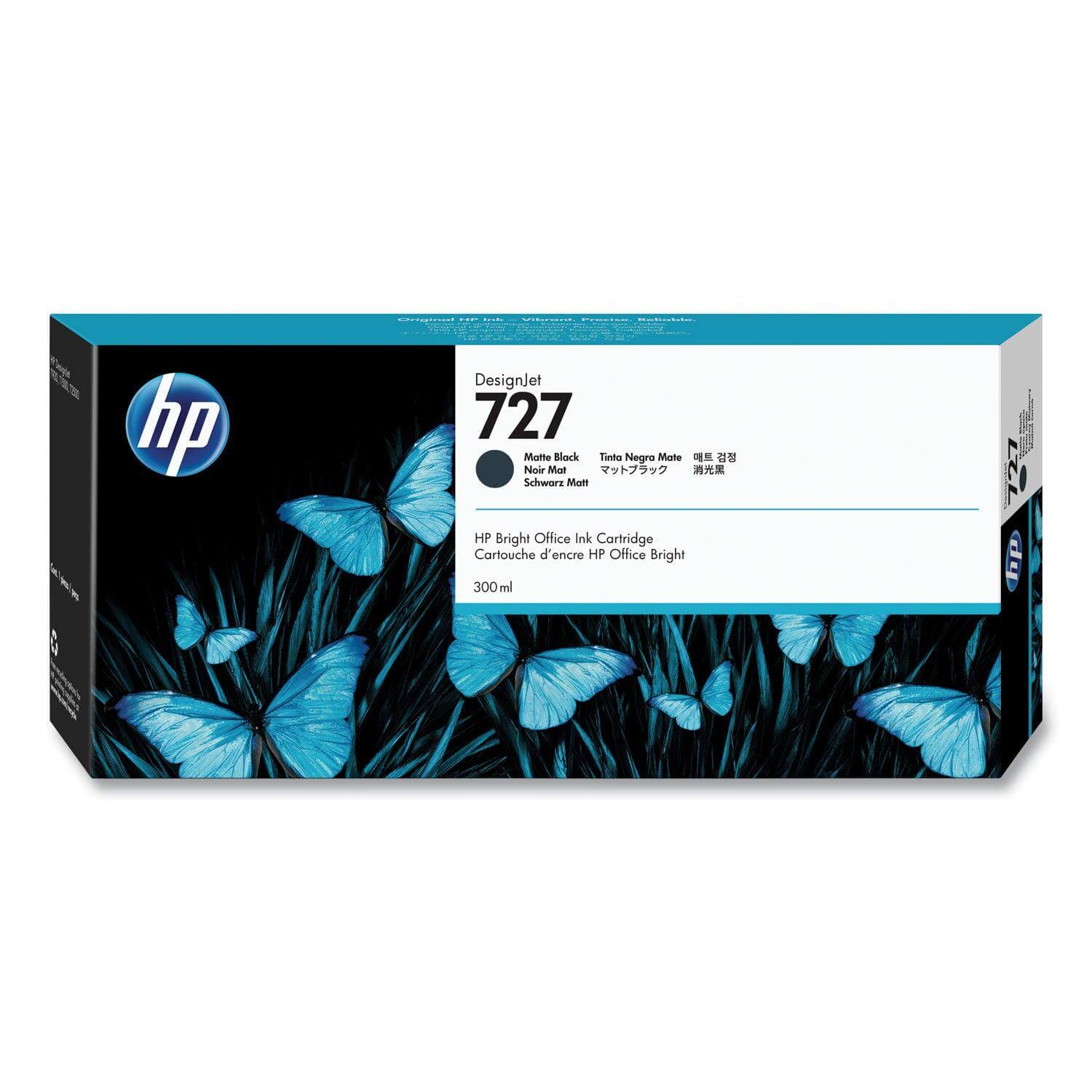 OEM HP 727 C1Q12A DesignJet Ink Cartridge Matte Black 300ml - TonerParts