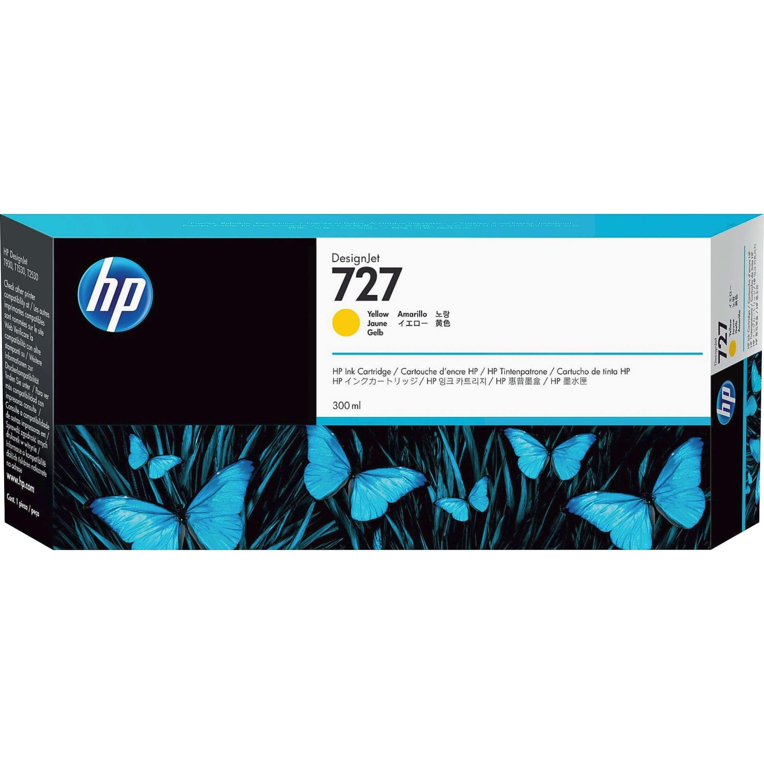 OEM HP 727 F9J78A DesignJet Ink Cartridge Yellow 300ml - TonerParts
