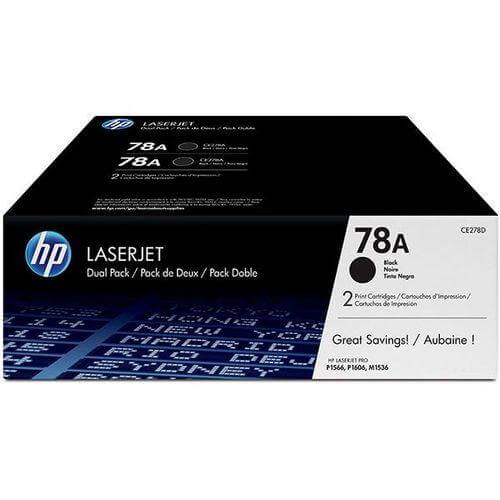 OEM HP 78A CE278D Toner Cartridges Black 2.1K 2 Pack - TonerParts