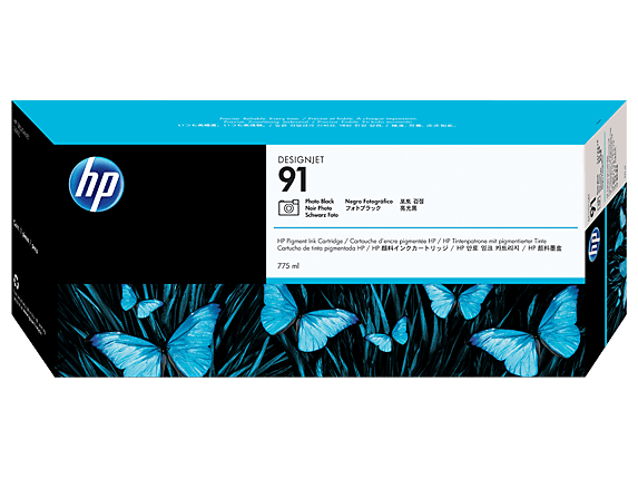 OEM HP 91 C9465A DesignJet Pigment Ink Cartridge Photo Black 775ml - TonerParts