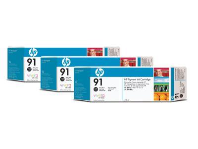 OEM HP 91 C9481A Designjet Ink Cartridge Photo Black 775ml 3 Pack - TonerParts