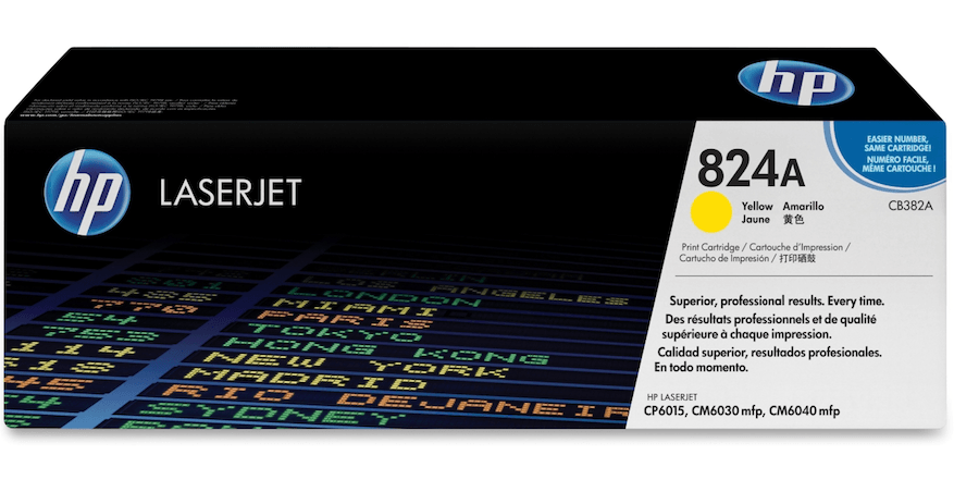 OEM HP CB382A 824A Toner Cartridge Yellow 21K - TonerParts