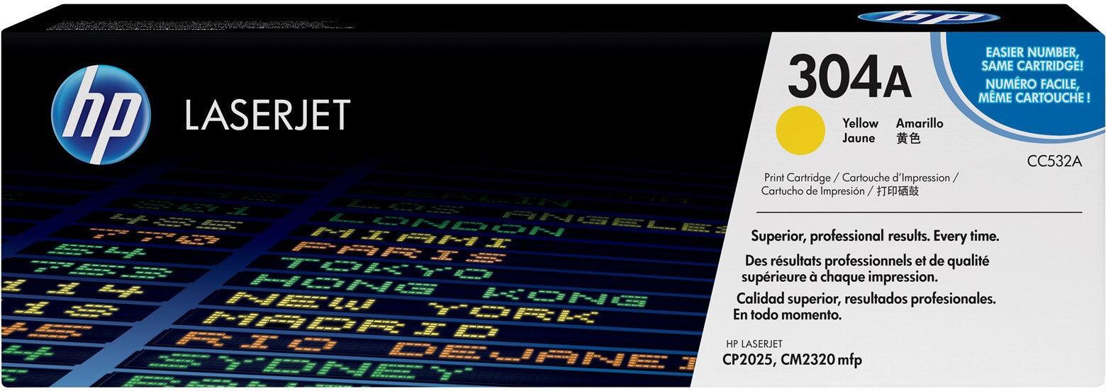 OEM HP CC532A 304A Toner Cartridge Yellow 2.8K - TonerParts
