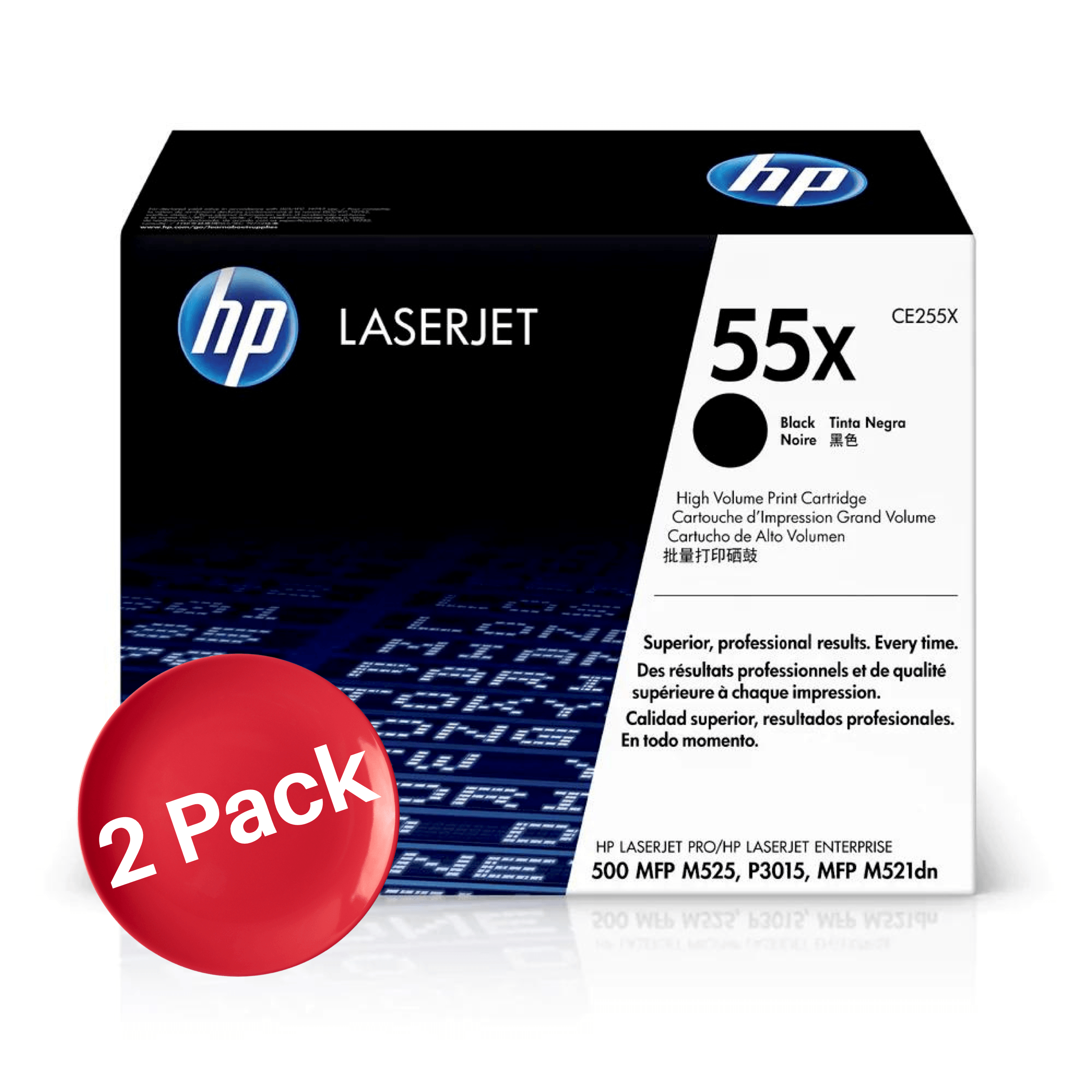 OEM HP CE255X 55X Toner Cartridge Black 12.5K Dual Pack - TonerParts