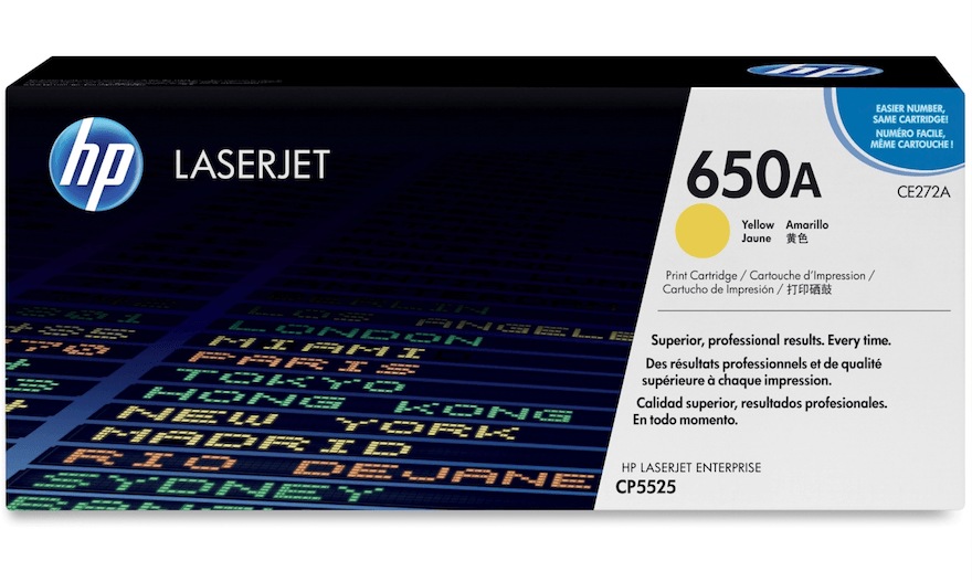 OEM HP CE272A 650A Toner Cartridge Yellow 15K - TonerParts