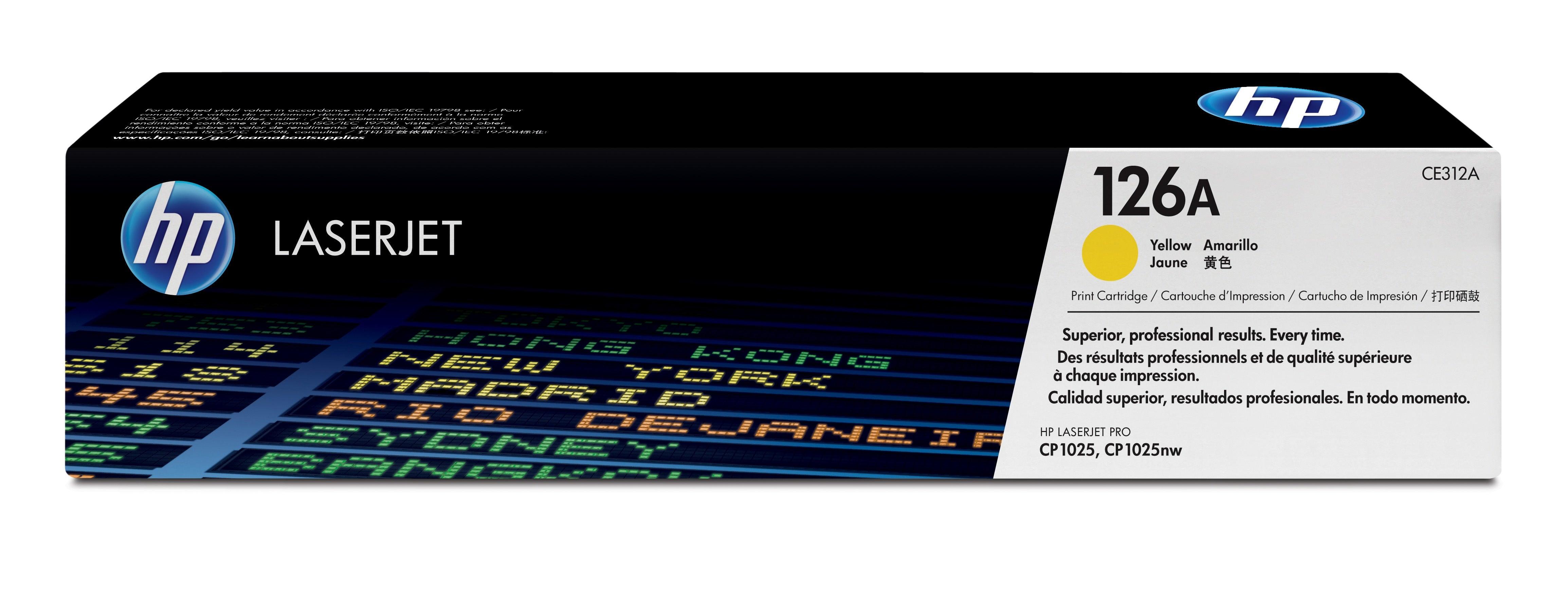 OEM HP CE312A 126A Toner Cartridge Yellow 1K - TonerParts