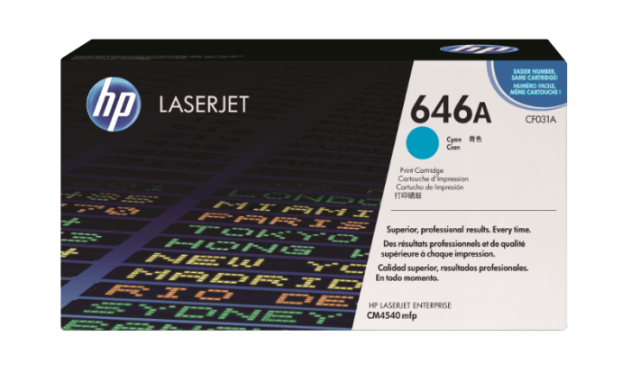 OEM HP CF031A 646A Toner Cartridge Cyan 12.5K - TonerParts