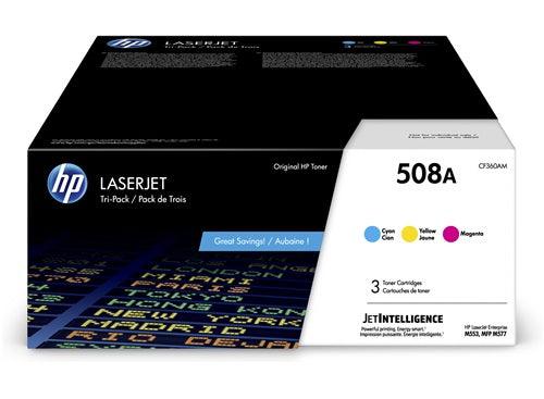 OEM HP CF360AM 508A Toner Cartridges CYM 3 Pack - TonerParts