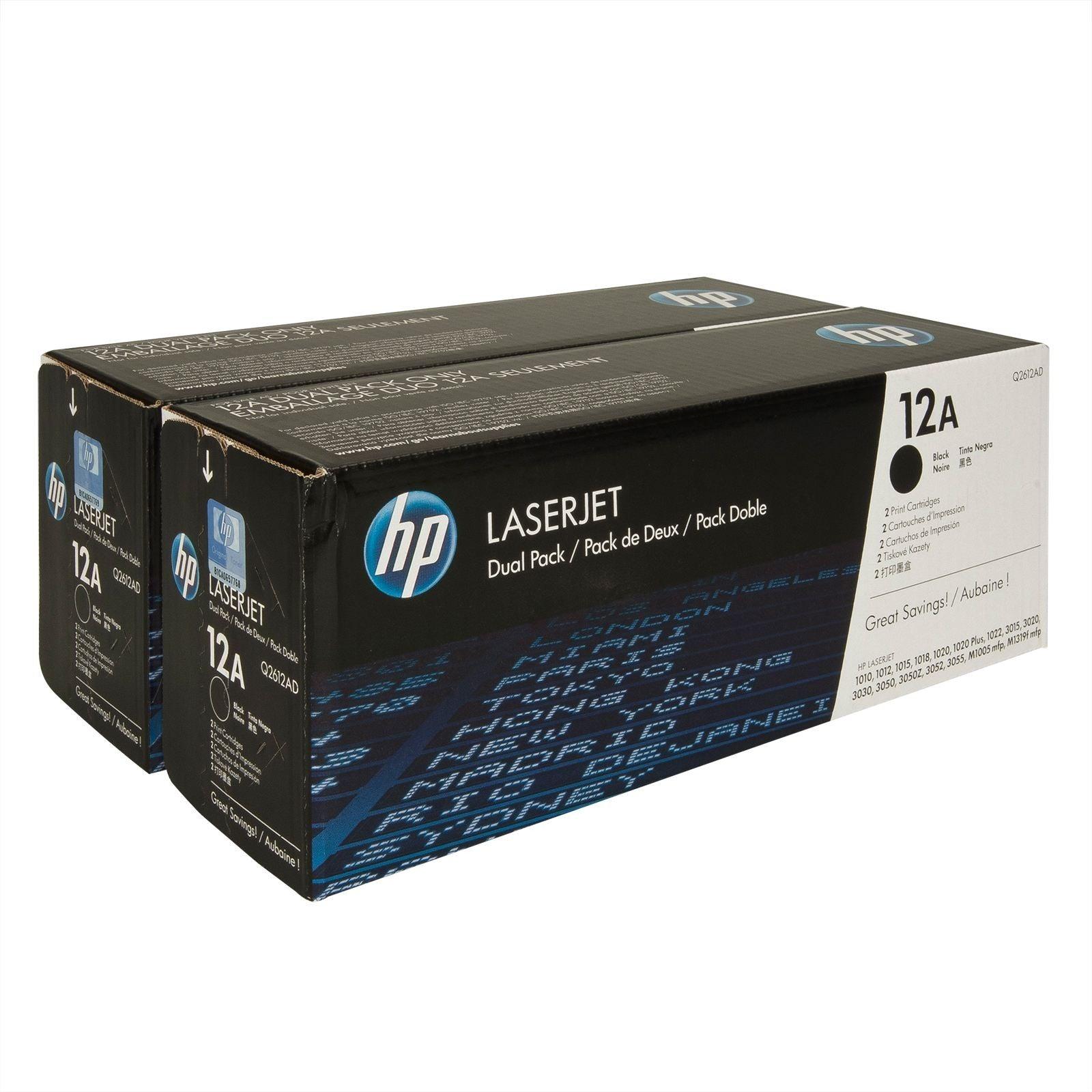 OEM HP Q2612D 12A Laser Toner Cartridge Black 2K Dual Pack - TonerParts