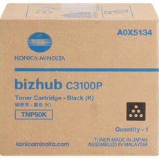 OEM Konica Minolta A0X5134, TNP50k Toner Cartridge - Black - 6,000 Pages
