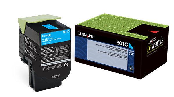 OEM Lexmark 80C10C0 801C Toner Cartridge Cyan 1K Return Program - TonerParts