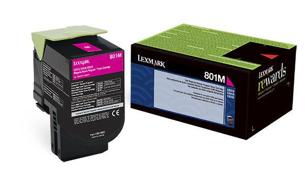 OEM Lexmark 80C10M0 801M Toner Cartridge Magenta 1K Return Program - TonerParts