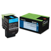 OEM Lexmark 80C1SC0 801SC Toner Cartridge Cyan 2K Return Program