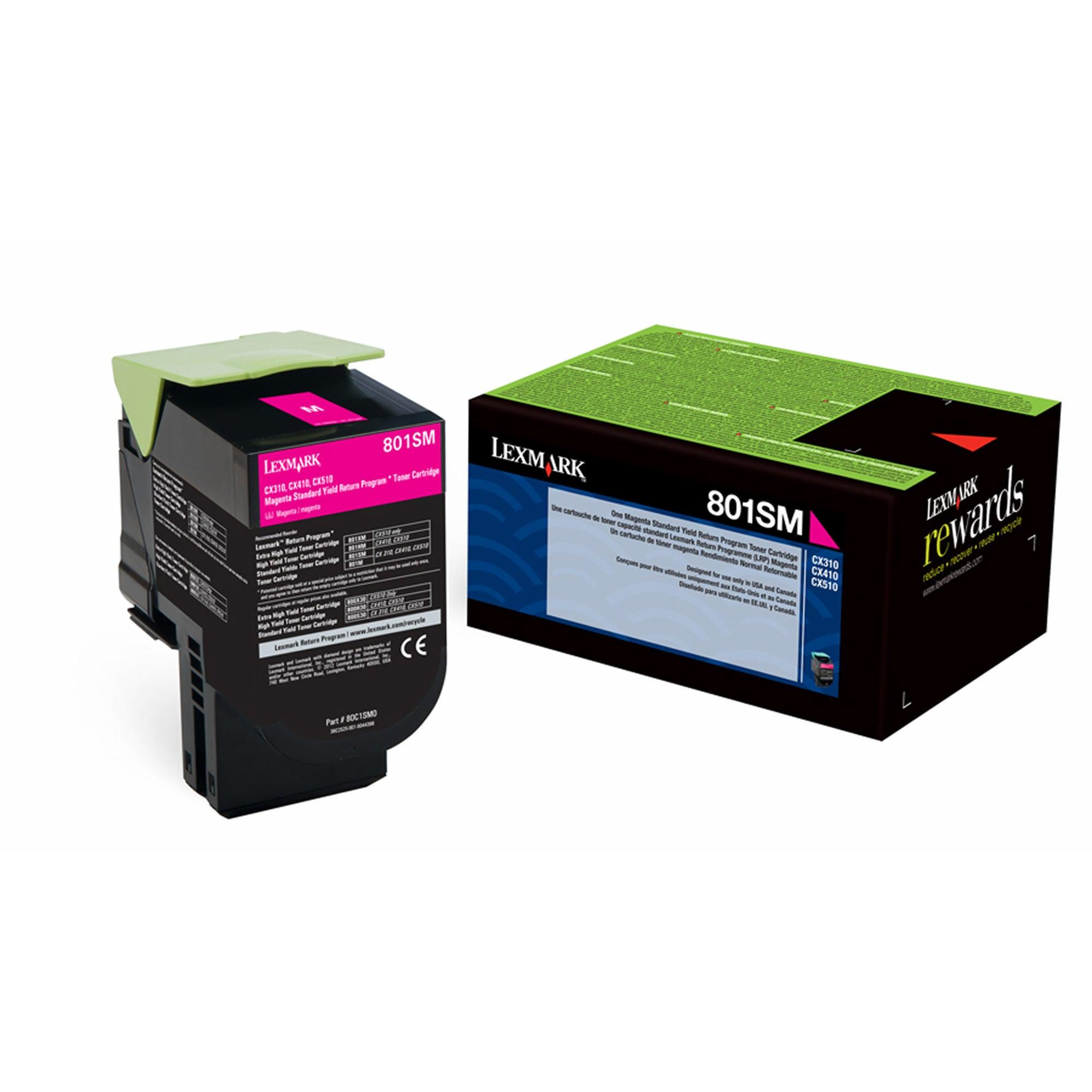 OEM Lexmark 80C1SM0 801SM Toner Cartridge Magenta 2K Return Program - TonerParts