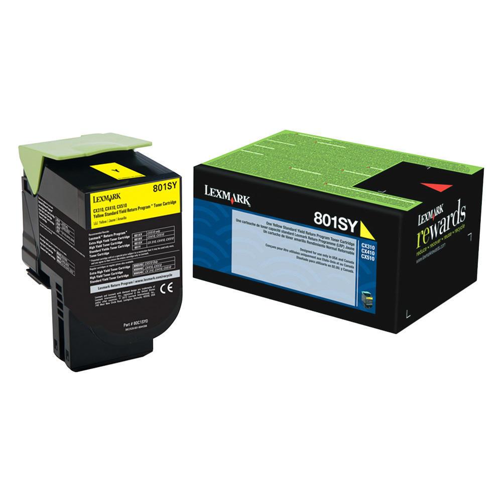 OEM Lexmark 80C1SY0 801SY Toner Cartridge Yellow 2K Return Program - TonerParts