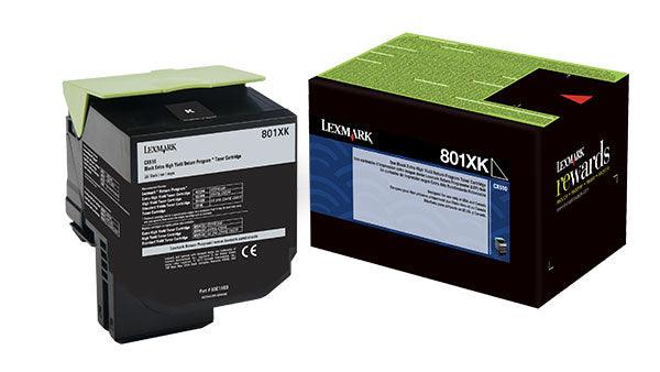 OEM Lexmark 80C1XK0 801XK Toner Cartridge Black 8K Return Program - TonerParts