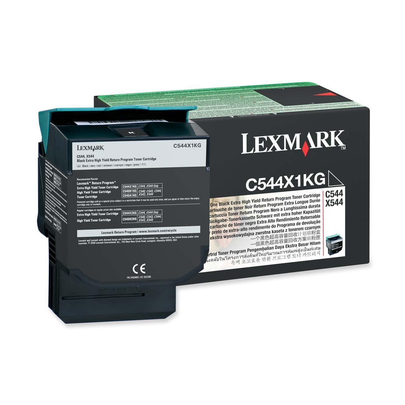 OEM Lexmark C544X1KG Toner Cartridge Black 6K Return Program - TonerParts