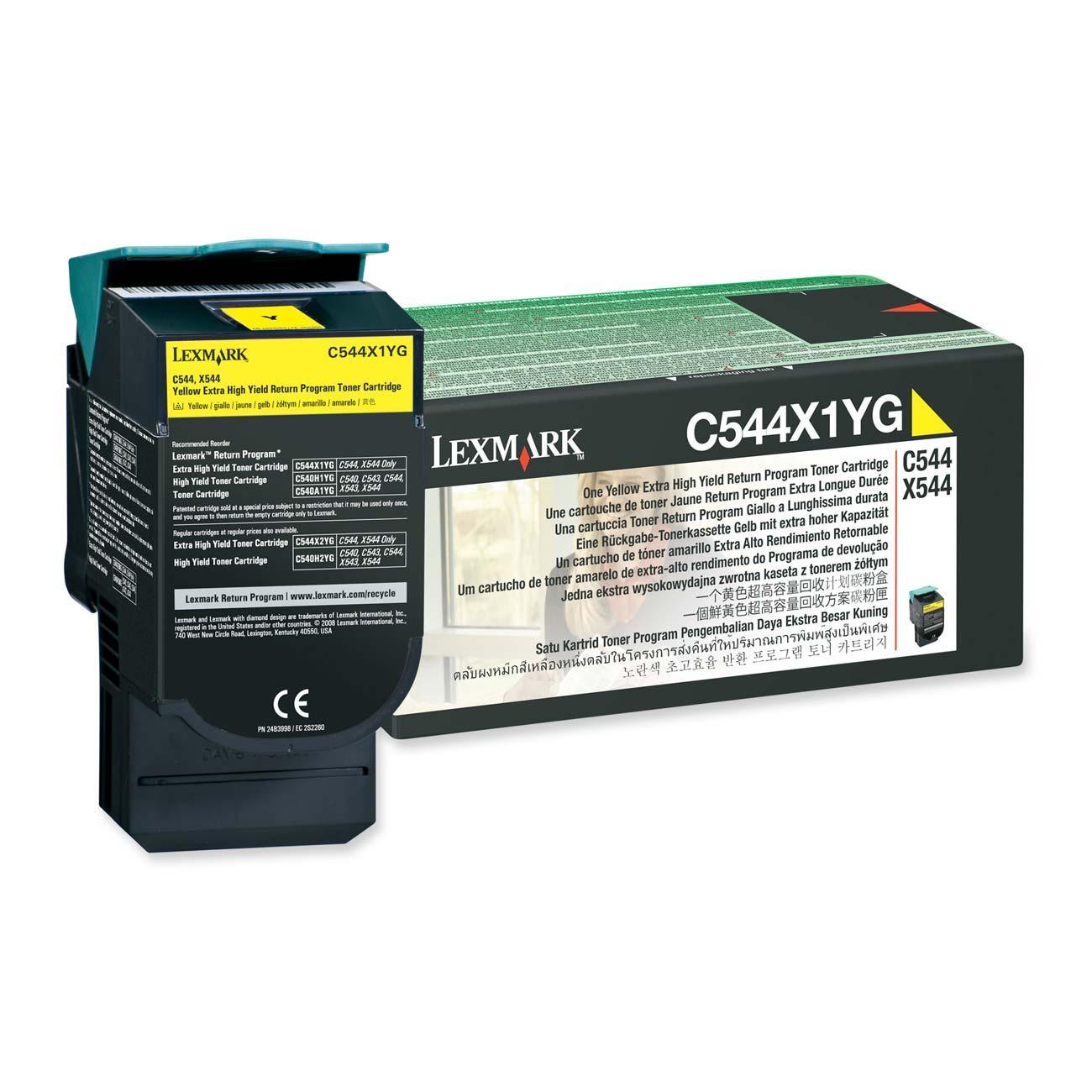 OEM Lexmark C544X1YG Toner Cartridge Yellow 4K Return Program - TonerParts