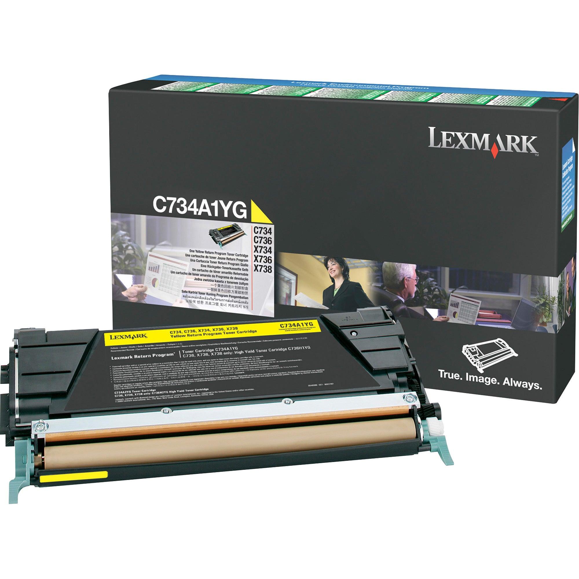 OEM Lexmark C734A1YG Toner Cartridge Yellow 6K Yield Return Program - TonerParts