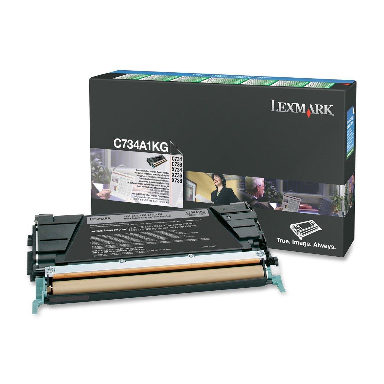 Original Lexmark C734A1KG Toner Cartridge Black 8K Yield Return Program - TonerParts