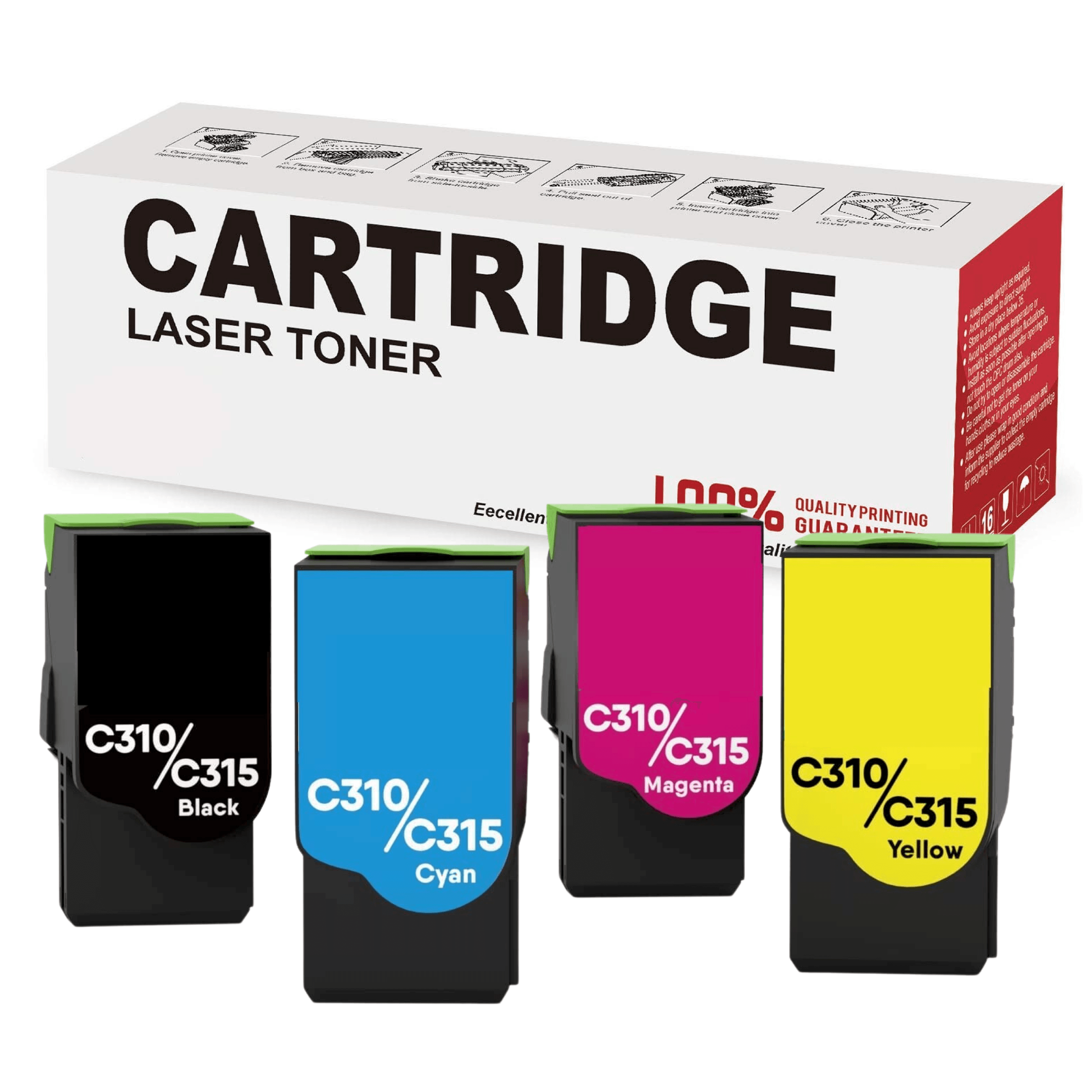 Remanufactured Xerox C310 C315 Toner Cartridges BCYM 8K Value Pack - TonerParts