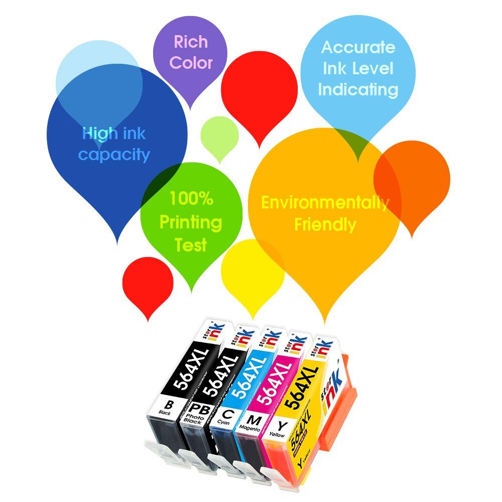 StarInk Compatible HP 564XL Ink Cartridges BCYMPB 5 Pack - TonerParts