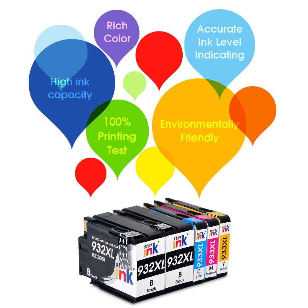 StarInk Compatible HP 932XL HP 933XL Ink Cartridges BCYM 5 Pack - TonerParts