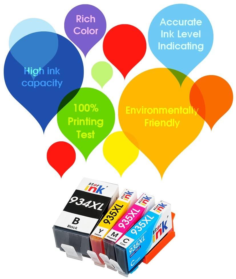 StarInk Compatible HP 934XLBK 935XLColor Ink Cartridges BCMY Pack - TonerParts