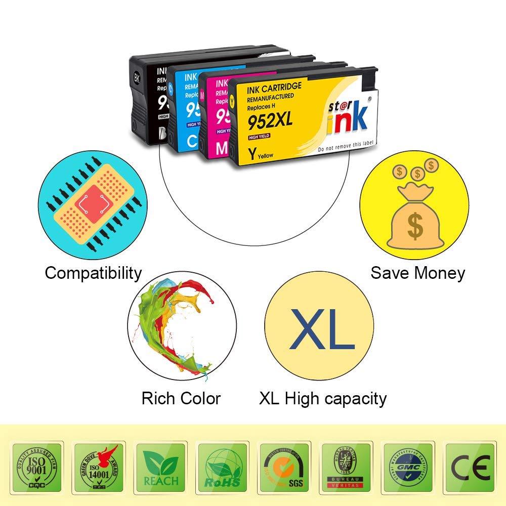 StarInk Compatible HP 952XL Ink Cartridges for BCYM Value 4 Pack - TonerParts