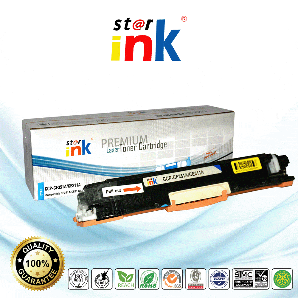 StarInk Compatible HP CE311A 126A Toner Cartridge Cyan 1K - TonerParts
