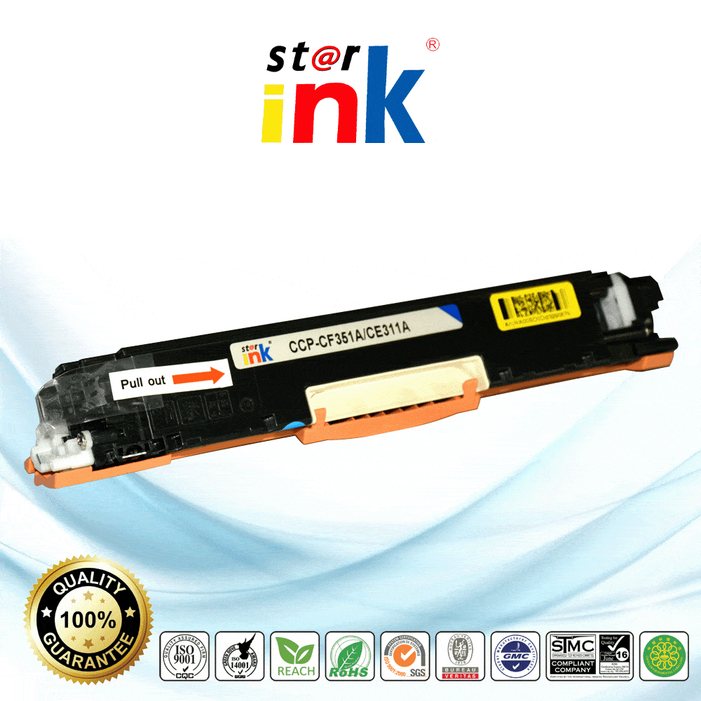StarInk Compatible HP CF351A 130A Toner Cartridge Cyan 1K - TonerParts