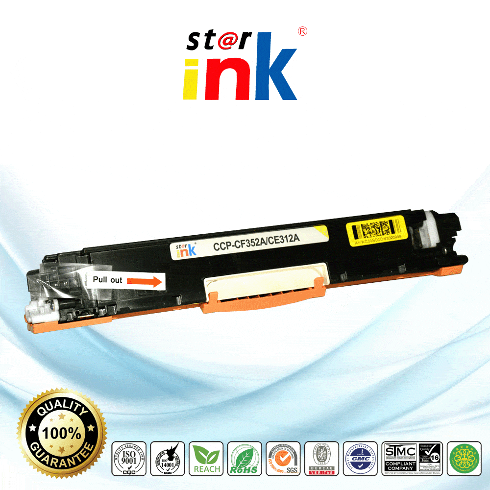 StarInk Compatible HP CF352A 130A Toner Cartridge Yellow 1K - TonerParts