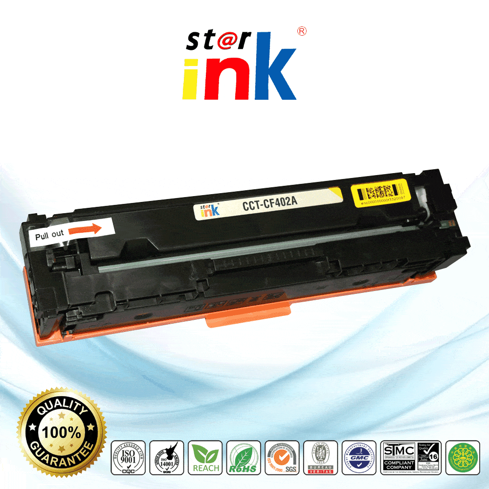 StarInk Compatible HP CF402A 201A Toner Cartridge Yellow 1.4K - TonerParts