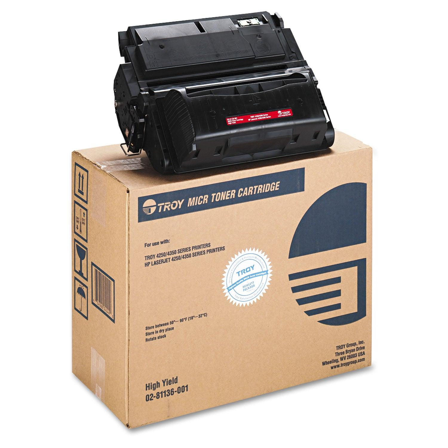 Troy 0281136001 MICR Toner Cartridge HP 42X Q5942X Black 20K - TonerParts